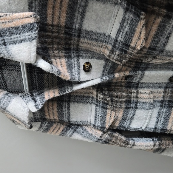 Ever New Melbourne Country Check Brown and Beige Plaid Shacket Jacket Size 2 - Picture 3 of 12